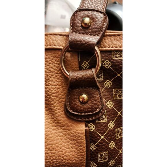 JOSE HESS The Danbury Mint Large Handbag Purse Caramel Tote Bag w/Shoulder Strap - Picture 8 of 16